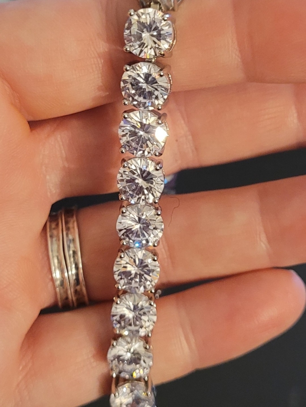 Classic Large Round Silver Tennis Bracelet with AAA Zirconias